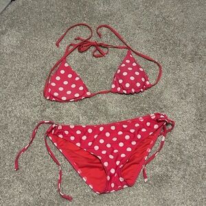 Pink Polka Dot Bikini Set